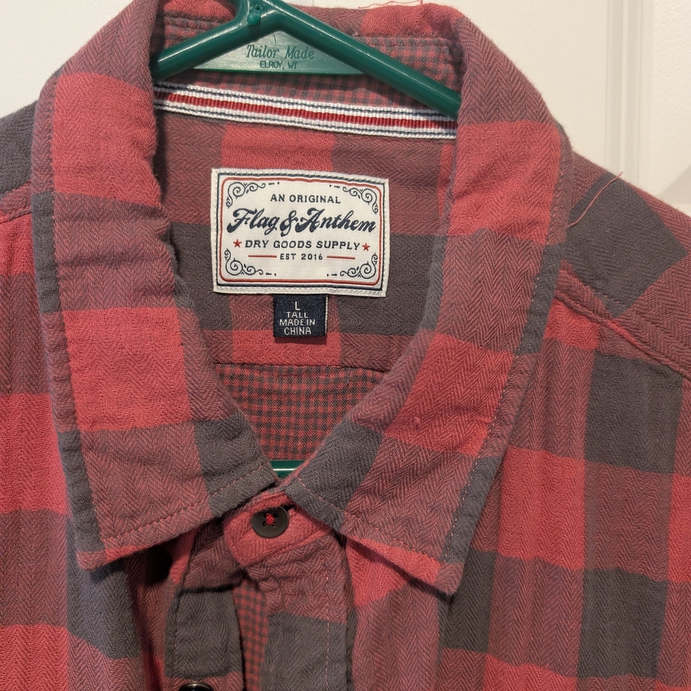 Flag & Anthem Men's Red Plaid Button-Down Shirt